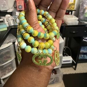 Green and Yellow Bohemian Bracelet